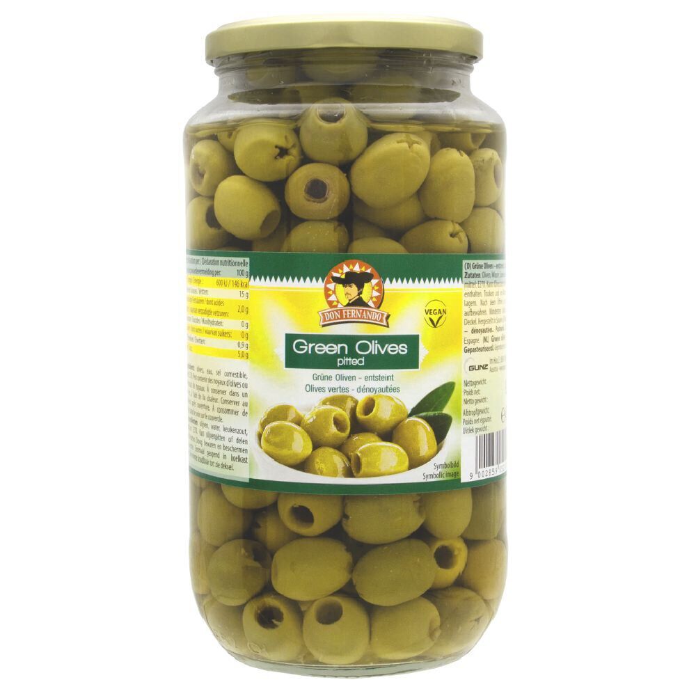 Olives vertes dénoyautées en pot de 920g