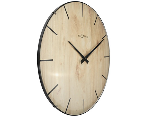 Edge-Wood-Dome wandklok, lichtbruin kunststof, Ø 35 cm