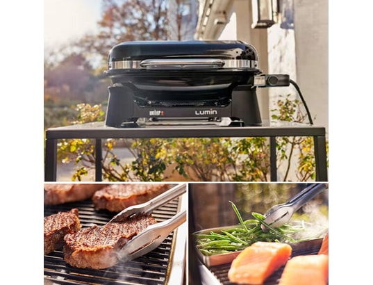 WEBER - Barbecue électrique Lumin compact black, 2200w, Grille en fonte