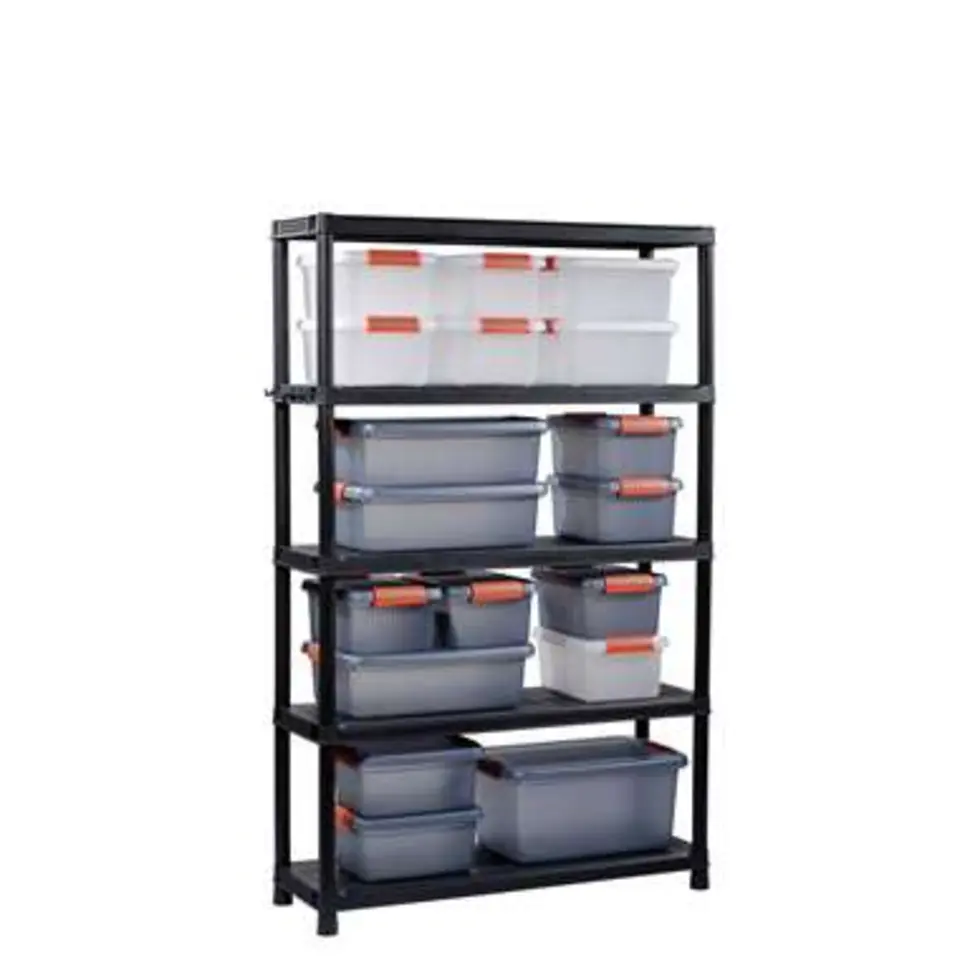 Keter Plus Stellingrek 120/5 - 5 Planken - 120x40x187 cm - zwart
