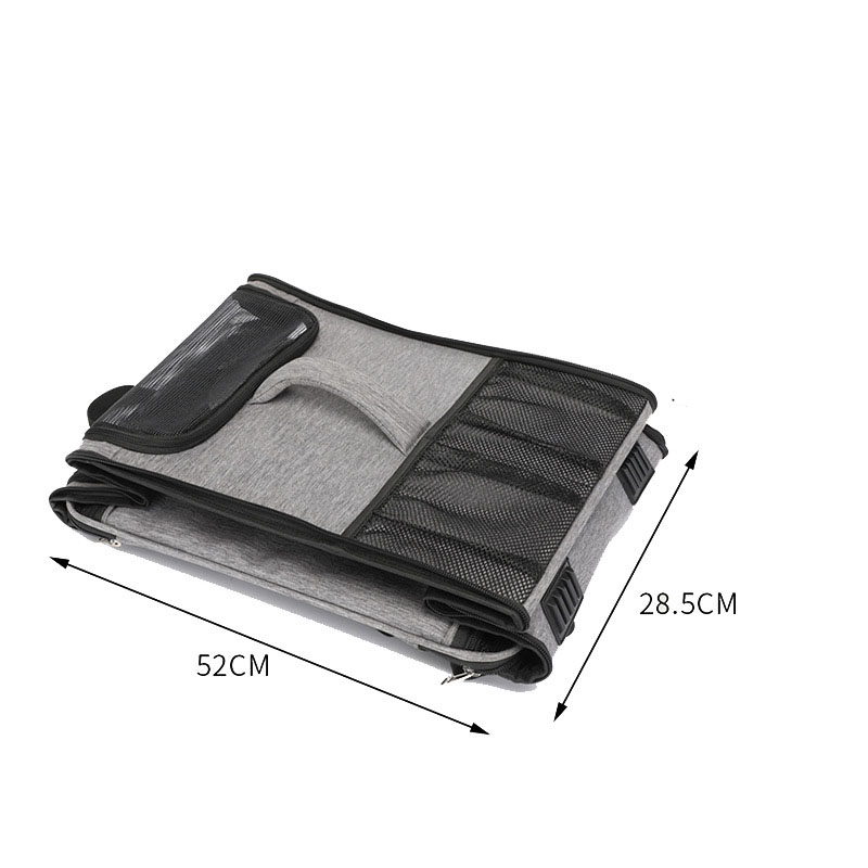 (33.5x43cm) Faltbare Haustier Reise Transporttasche Erweiterbarer Trage Rucksack für Hunde / Katzen - Grau