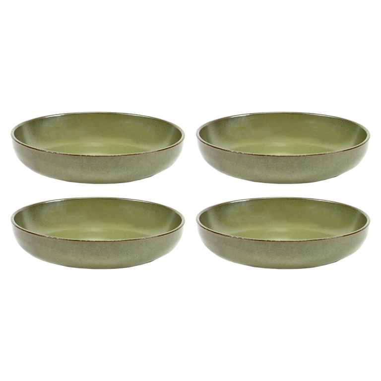 Serax Surface by Sergio Herman diep bord Ø19 set van 4 Camo Green