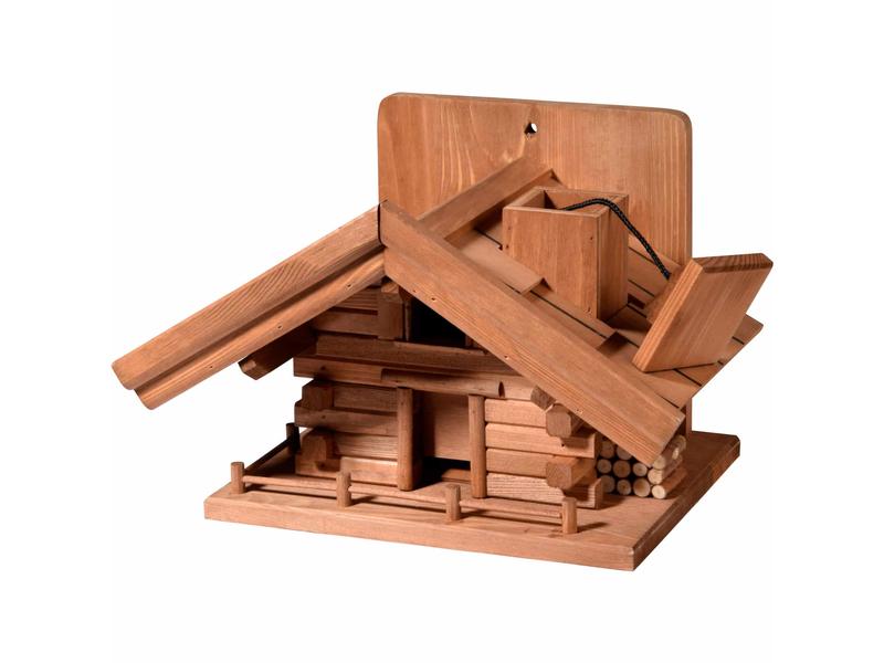 dobar green label Futterspender St. Moritz, 33 x 24.5 x 21 Futterhaus im Berghütten-Design
