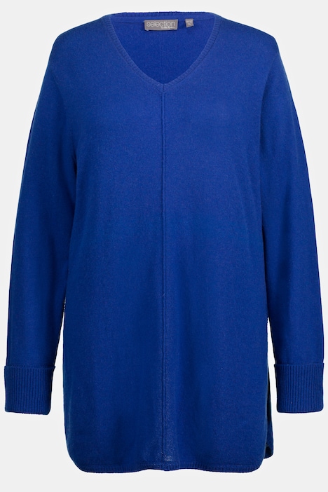 Pullover, edler Wollmix, Biese, V-Ausschnitt, Langarm