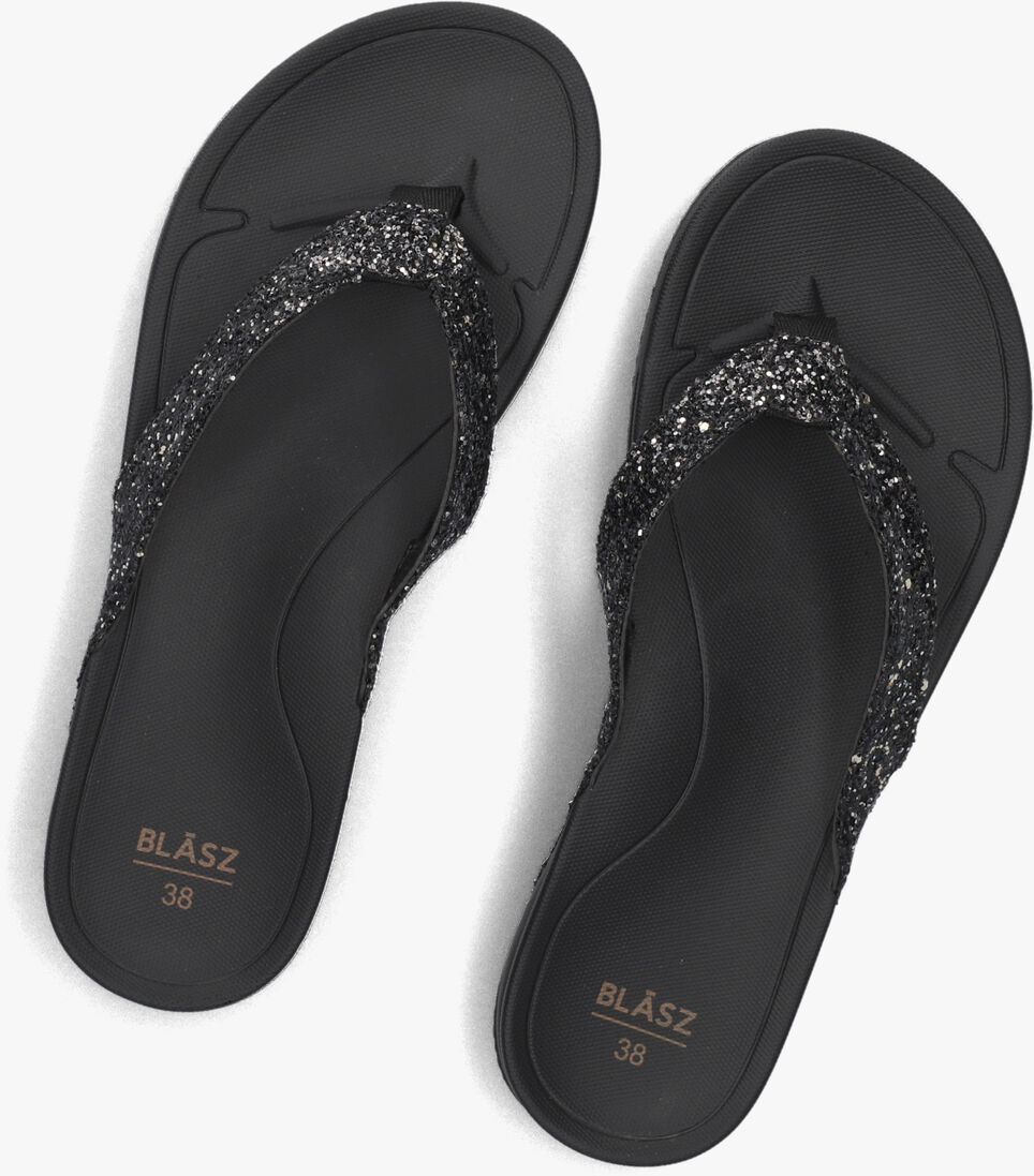 zwarte blasz teenslippers bella 2402