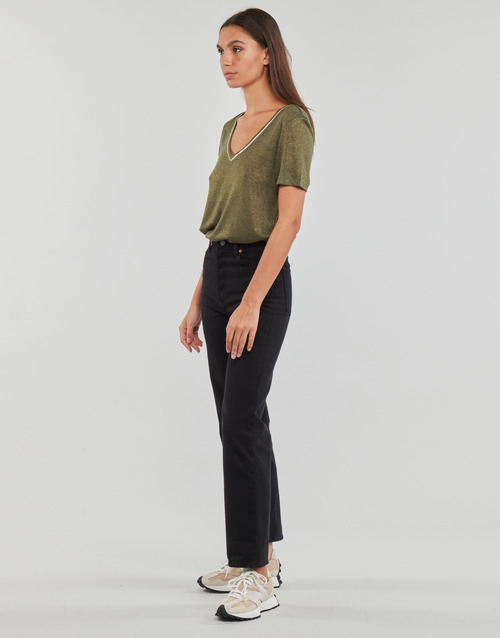 Only - ONLDORIT S/S V-NECK SHINE TOP JRS - Kaki
