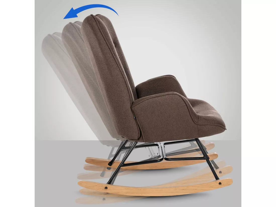 Chaise à bascule - Tissu & Métal - Marron - Sanka