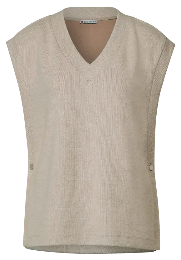 Weste mit V-Ausschnitt - bleached sand melange