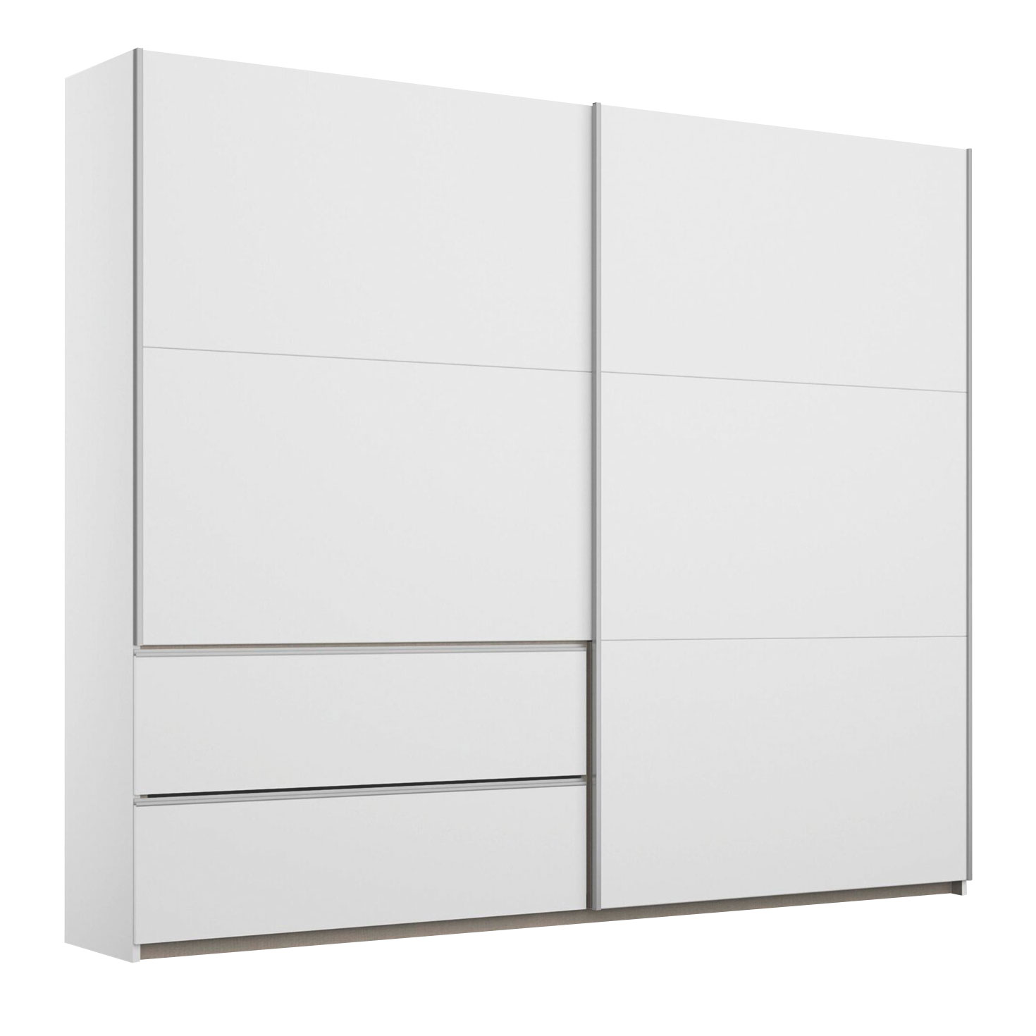 Schwebetürenschrank - alpinweiß - 218 cm breit