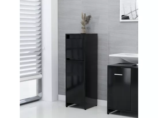 Armoire de salle de bain Noir 30x30x95 cm Bois d'ingénierie