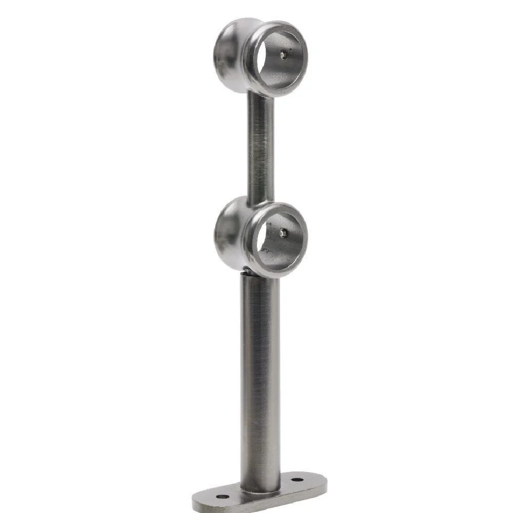 Support double extensible métal gris pour tringle Ø2xL17,5/20cm
