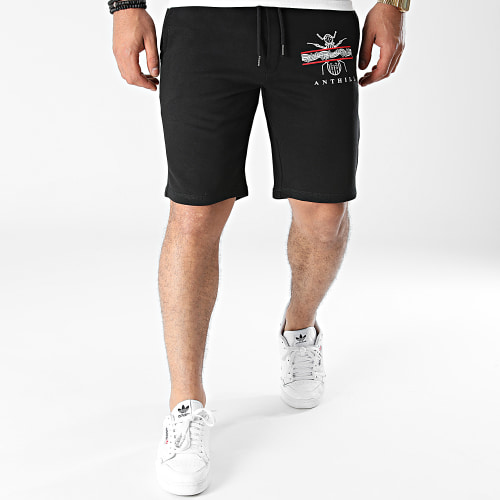 Short Jogging Leaf Logo Noir Blanc