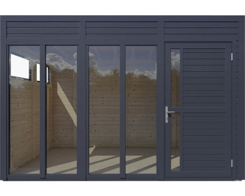 Bertilo Cubo 3 Kantoor tuinhuis inclusief vloer, 336 x 240 cm, antraciet