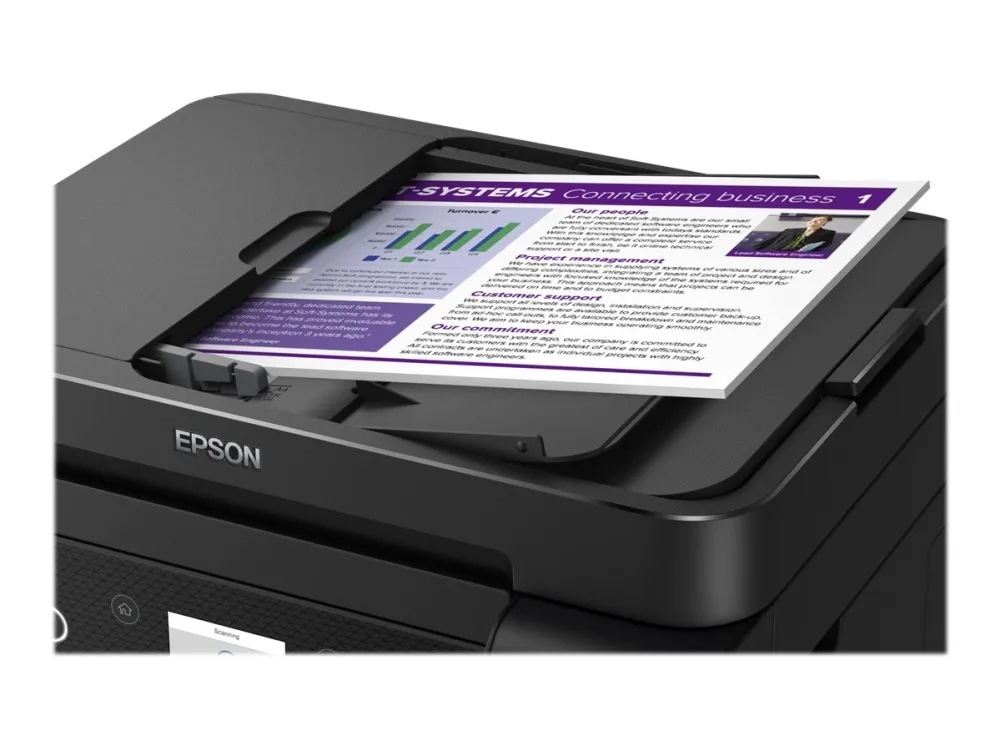 Epson EcoTank ET-3850 - Multifunktionsprinter - farve - blækprinter - A4/Legal (medie) - op til 15.5 spm (udskriver) - 250 ark - LAN, Wi-Fi