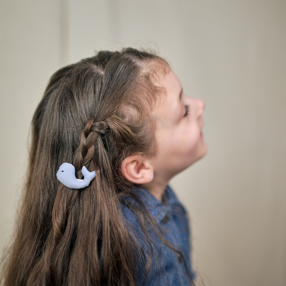 Barrette Baleine Oxford Ciel