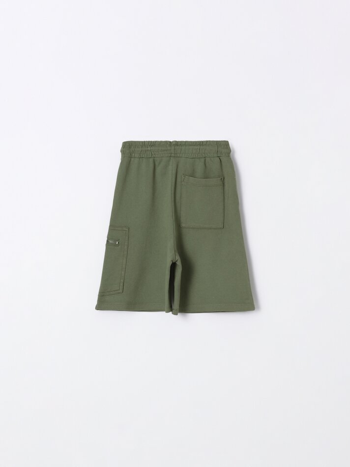 Bermuda jogger com bolso - Cáqui