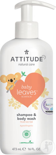 Attitude Baby Leaves 2En1 Shampoing Nectar De Poire Flacon-Pompe 473ml