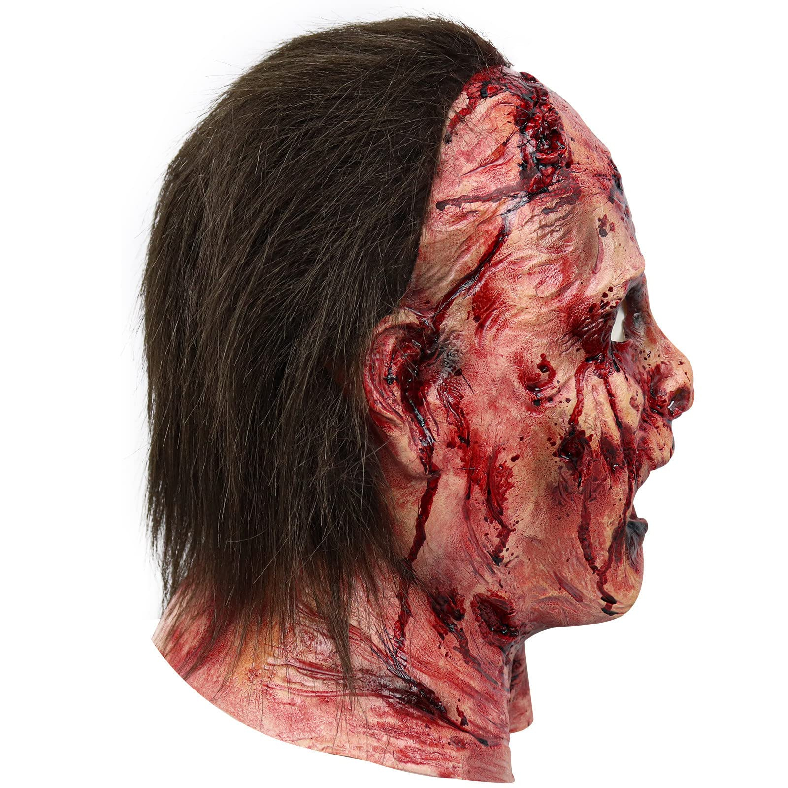 Latex Grusel Maske Halloween Gesichtsmaske Kostüm Zubehör Motto Party Accessoire Fasnachts Foto Requisite - Blutiger Mann