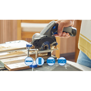 Dremel 12V accu- cirkelzaag / zaagstation in koffer BluePrint CS12JM incl. 2.0Ah accu   snelllader