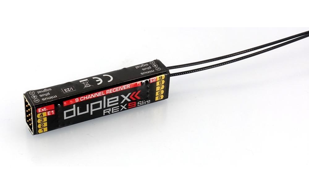 Empfänger Duplex REX 9 Slim 2.4 GHz EX<br>9-Kanal Jeti Duplex Empfänger, unterstützt EX Telemetrie und EX Bus