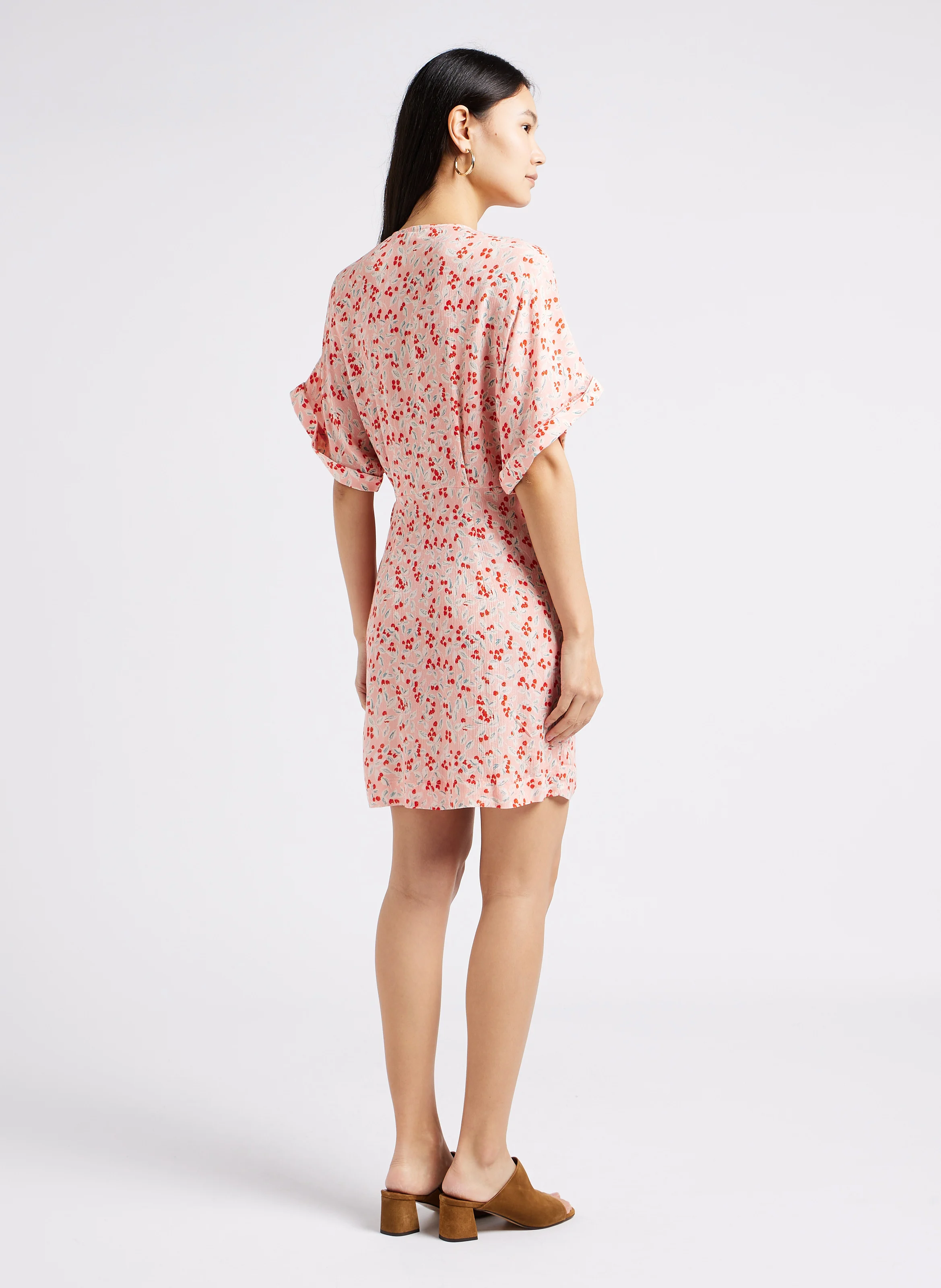 HORIZON 55 - Mules talons mi-hauts en cuir velours | Marron