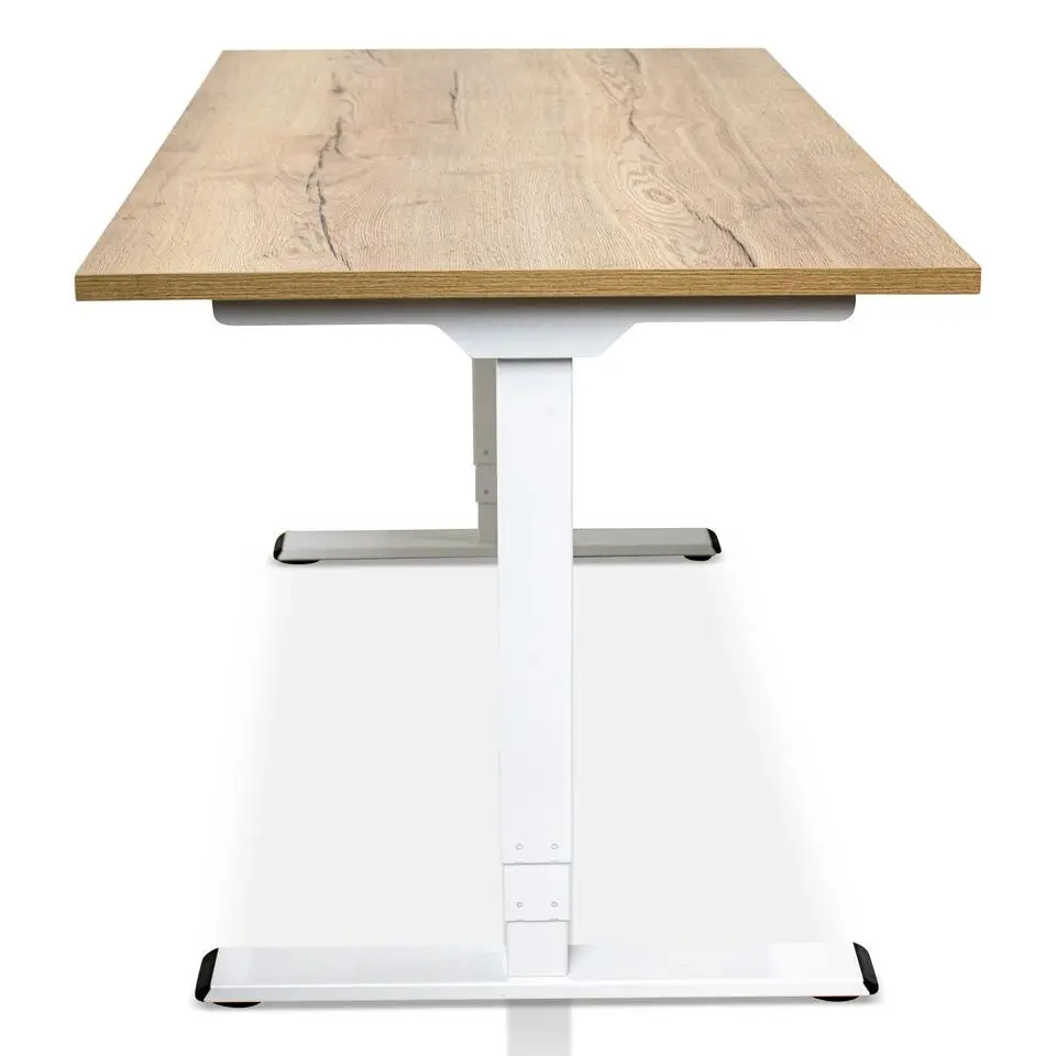 MRC COMFORT elektrisch ARBO zit-sta bureau - 180x80cm - wit - robuust eiken