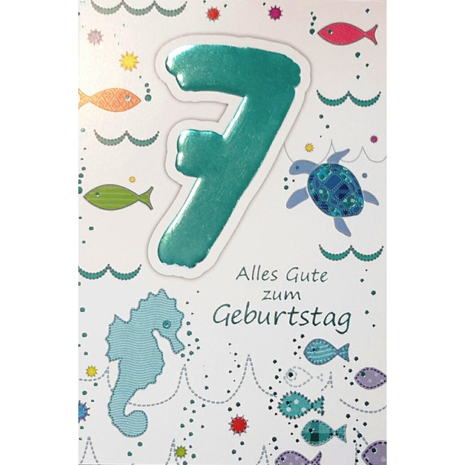 Zahlengeburtstagskarte 7. Geburtstag