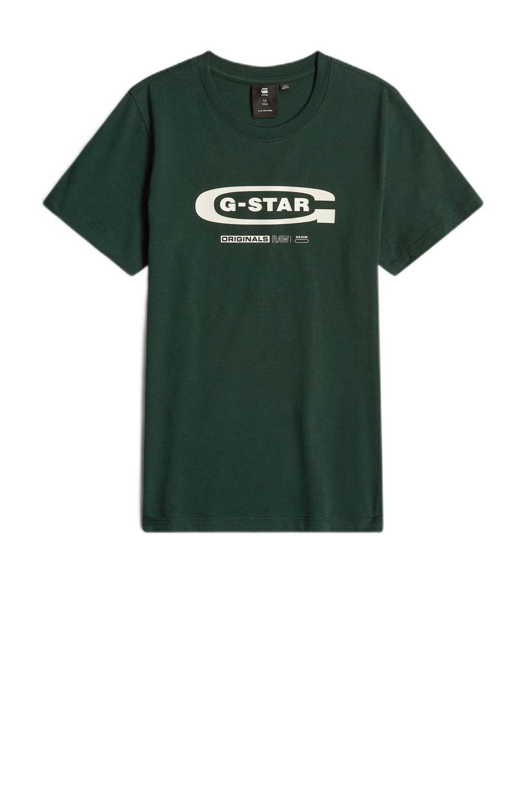 G-STAR T-shirt t- shirt s\s regular donkergroen/ecru