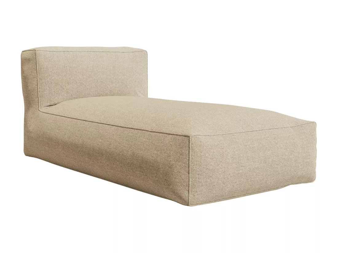 Salon de jardin en tissu 4 places : 1 fauteuil, 1 angle, 1 méridienne et 1 pouf - Beige - NOUMARA de MYLIA