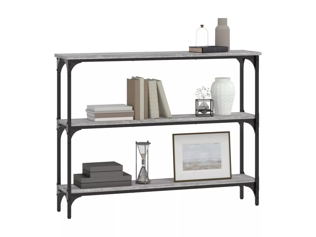 Table console sonoma gris 100x22,5x75 cm bois d'ingénierie