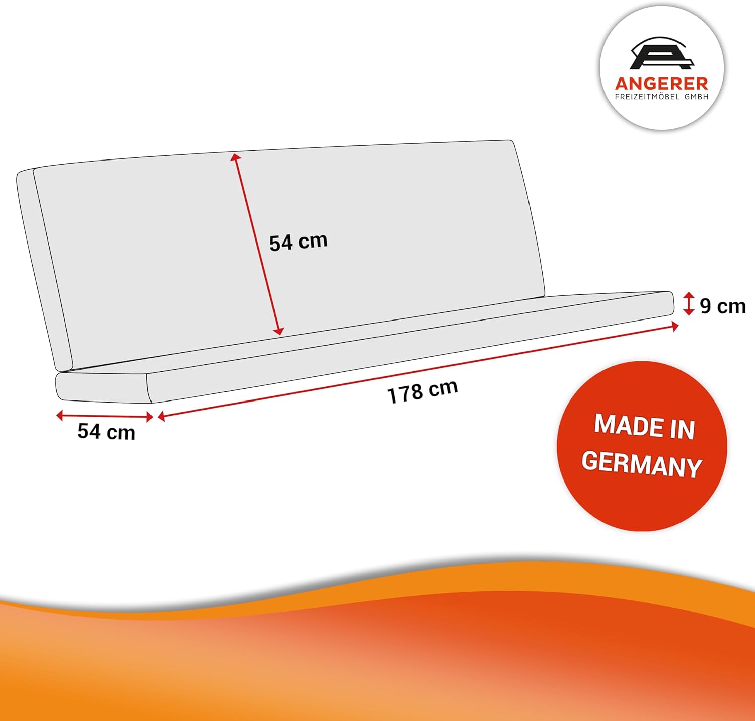 Angerer Freizeitmöbel GmbH Hollywoodschaukel Auflage Drift Smart - passend für viele 3-Sitzer Hollywoodschaukeln - Schaukelauflage Made in Germany (Blau)