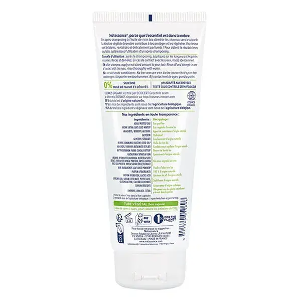 Condicionador Fortificante Natessance com Óleo de Rícino Orgânico e Queratina Vegetal 200ml