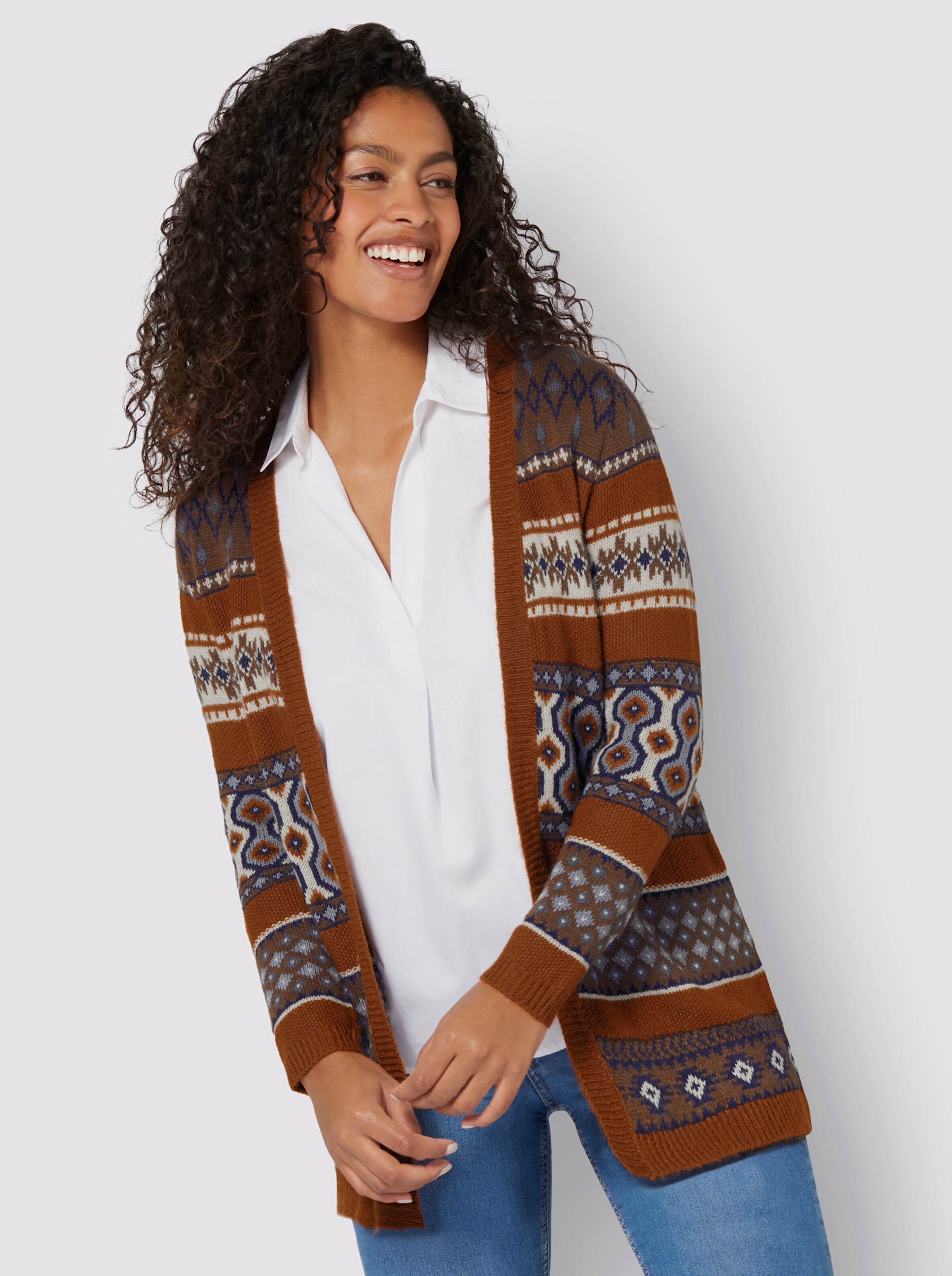 Jacquard-Strickjacke