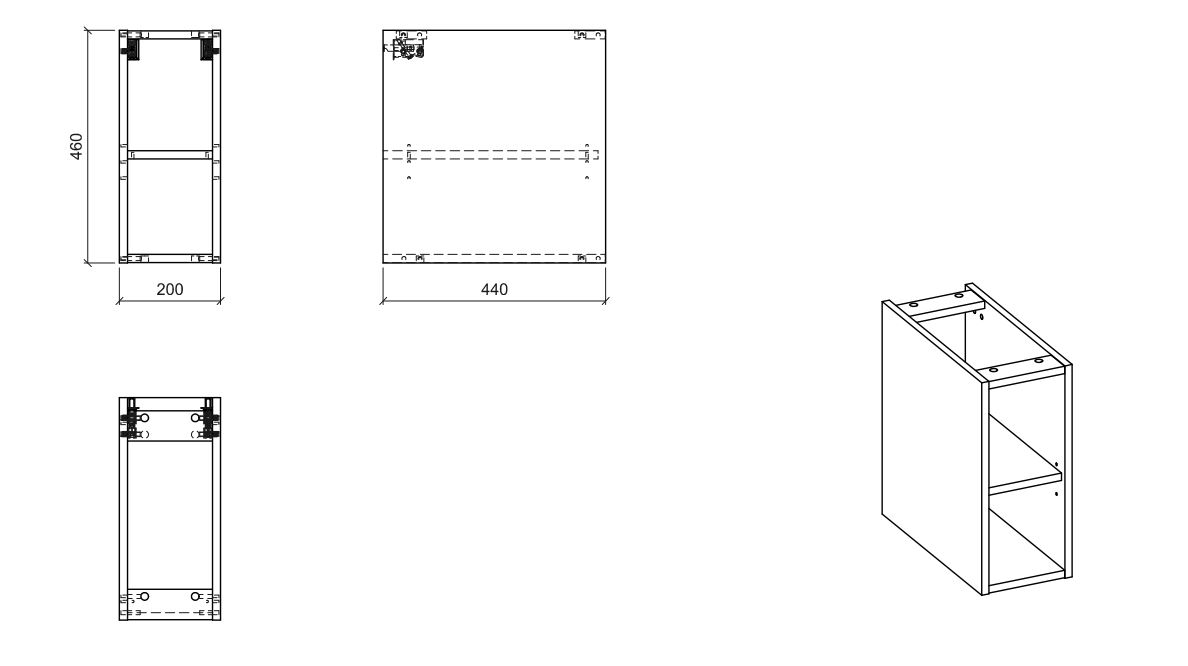 Comad Santa Fe FSC kleine onderkast 20x44x46cm bruin eiken