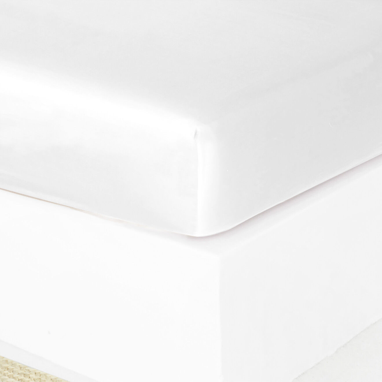 Febronie Drap housse 100% Satin de Coton Julia blanc