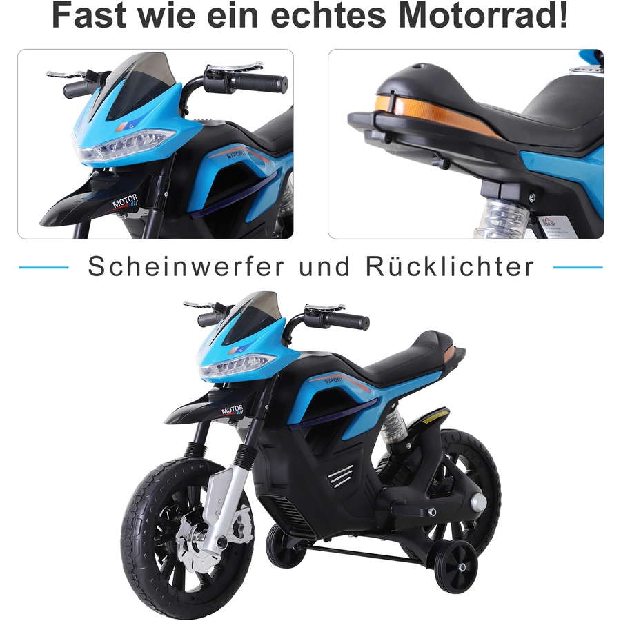 HOMCOM Elektro-Motorrad für Kinder blau