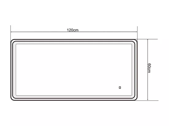 LuxuryBain- Miroir de salle de bain LED à luminosité variable rectangulaire 120x60