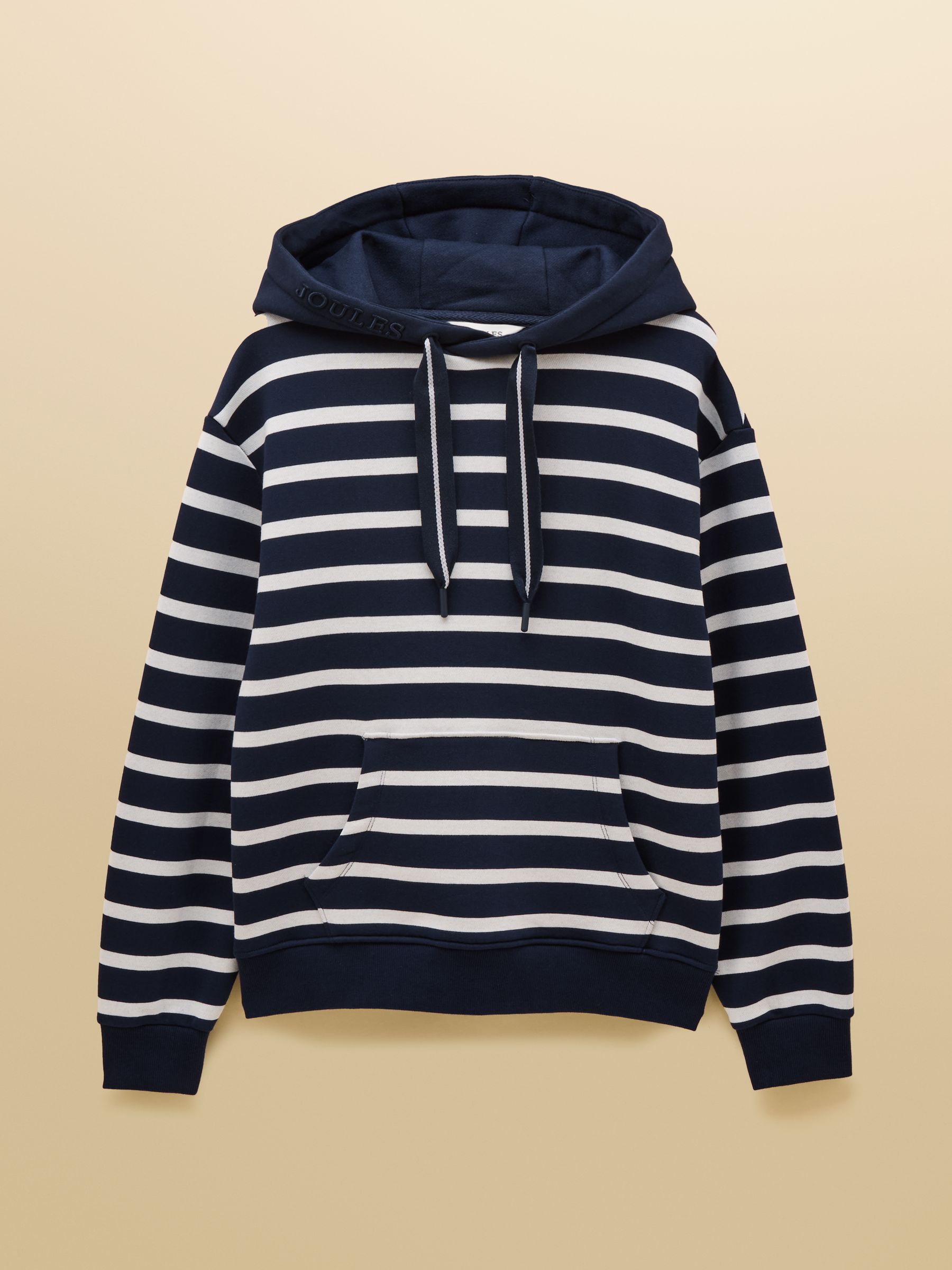 Marineblauw en Cream met strepen - Joules Milbourne Cotton Blend Hoodie