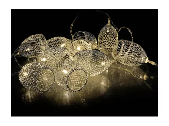 Guirlande lumineuse 10 cages argentées (Lot de 2) 2