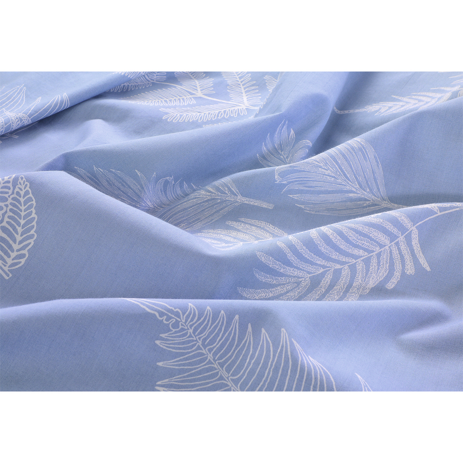 Bettwäsche blau mit Zweige 200x210 2x65x65 Bettanzug Fra