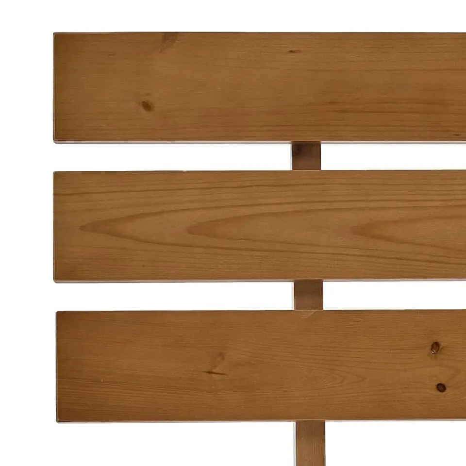 vidaXL - Bed frame met hoofdbord - Honingbruin - Grenenhout - 140x200 cm