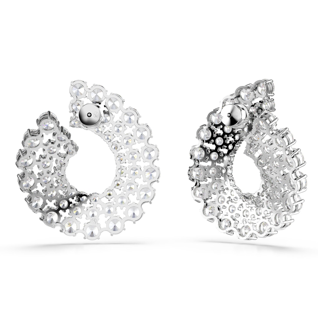 Swarovski Matrix Ohrringe gemischte Rundschliffe rhodiniert
