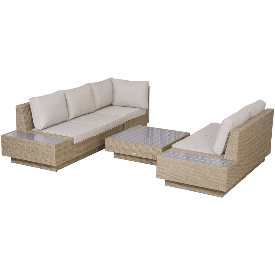 Outsunny Luxus Polyrattan Loungeset beige