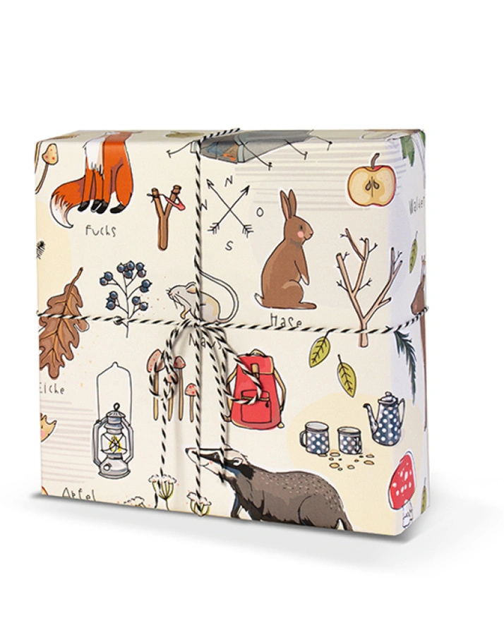 Geschenkpapier WALDTIERE (67x49 cm) 5er-Set in bunt