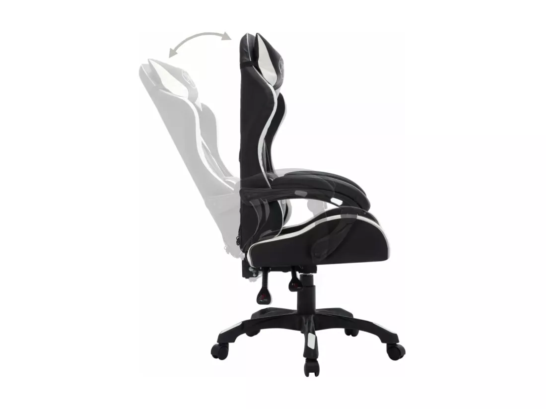 Chaise fauteuil siège pivotante cuir blanche 64 x 65 x 119 cm 02_0024197