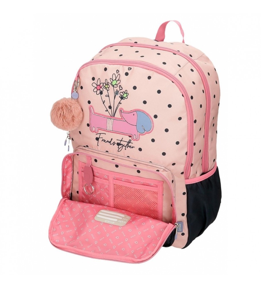 Enso Mochila EnsoFriends Together doble compartimento adaptable rosa