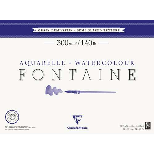 Clairefontaine FONTAINE Aquarellblock halbsatiniert