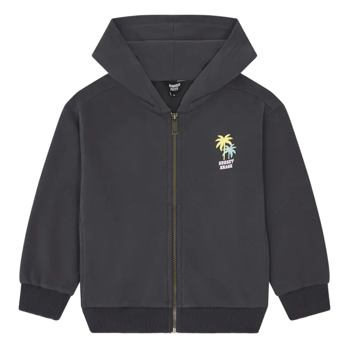 Hundred Pieces Sweat à Capuche Zippé Coton Bio  | Noir