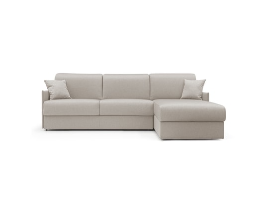 DIVANI.STORE - Canapé d'angle evans creme droite 5 places