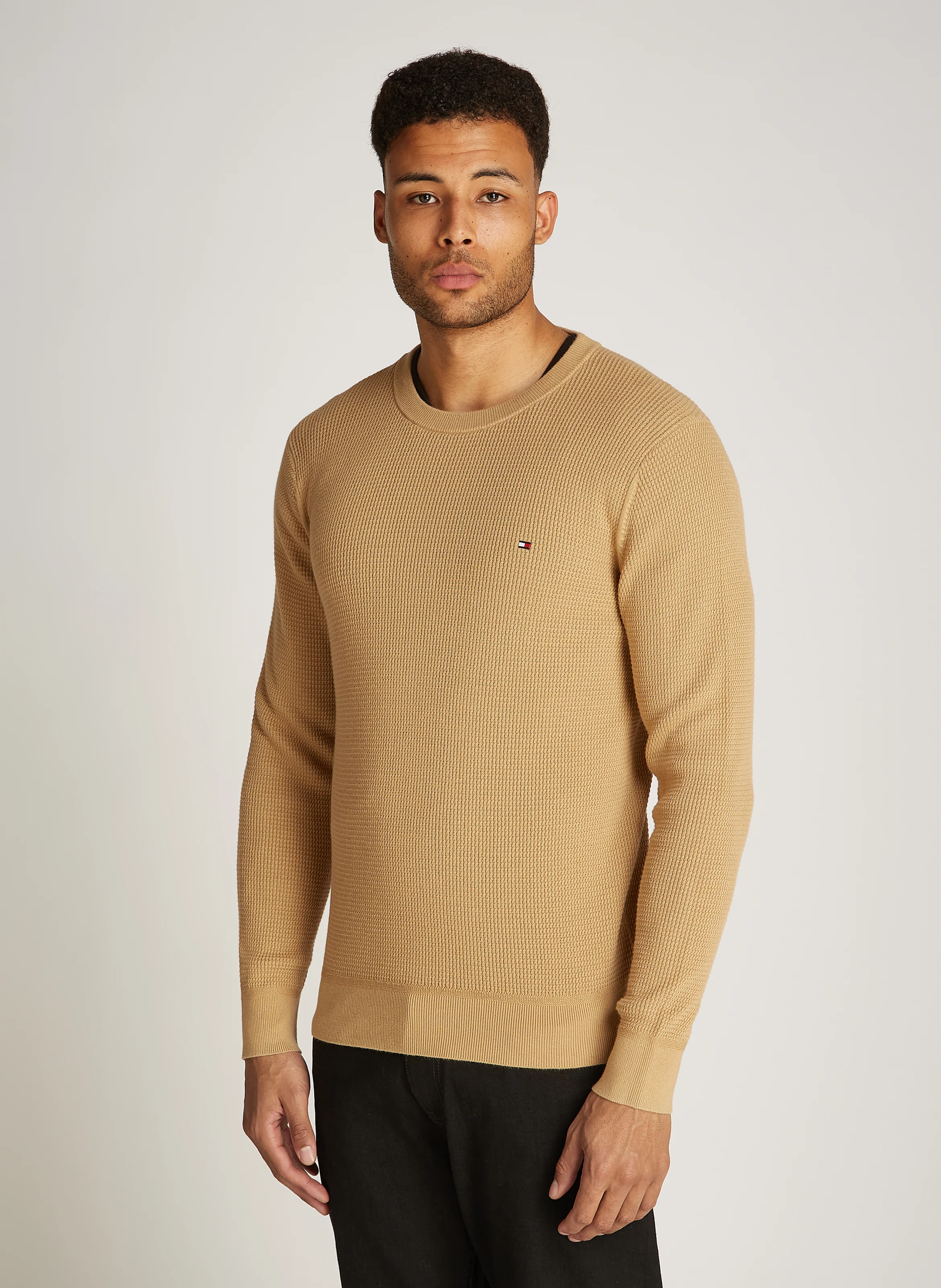 Pull col rond en coton organique | Kaki